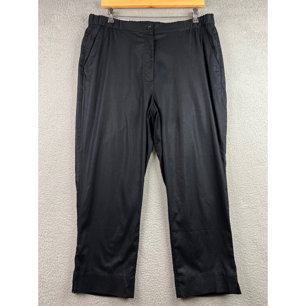 New Banana Republic Tapered High-Rise Ankle Pants Black Linen Blend XL
